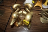 (2) Pair Brass Duck Bookends