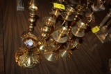 (9) pcs, Gold Tone Metal Candleholders