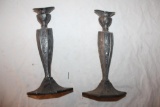 (2) Metal Candlesticks