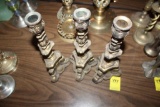 (3) Metal Candleholders