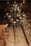 (2) Brass Candelabras, pivot up/down, adjustable up to 6'