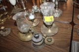 (5) pcs Metal Candleholders, some with Glass