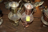 (2) Coffee Decanters, Glass, on Flame Stands, no burners