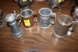(4) Metal Mugs, Stein