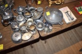 (18) Pcs Approx of Silver, Pewter Pots, Pitchers, Pewter Book