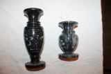 (2) Etched Stone Vases, 5