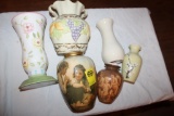 (6) Ceramic Vases, Kids, Flowers, up to 10