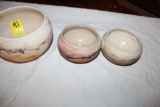 (3) Pcs Nemadji Pottery Bowls