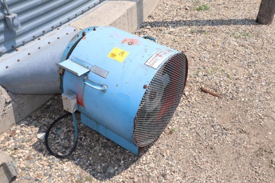 18" Behlen Aeration Fan, 3ph, on bin 1