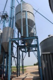 Behlen Approx 1600 Bu Holding Bin, Cone Bottom, 5 Leg, on Overhead Structure, Bottom Trap,