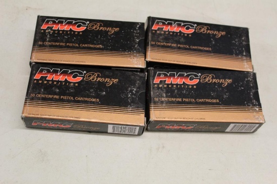 (4) BOXES OF PMC AMMUNITION, 45 AUTO, 50 CENTERFIRE PISTOL CARTRIDGES