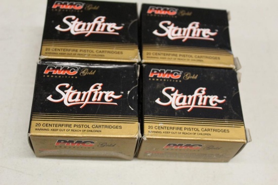 (4) 9MM LUGER PMC GOLD STARFIRE CENTERFIRE PISTOL CARTRIDGES