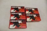 (5) BOXES OF AMERICAN EAGLE 9 MM LUGER PISTOL CARTRIDGES