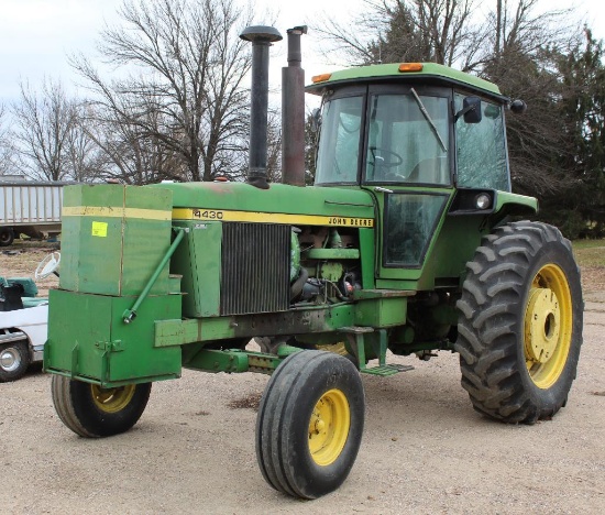 John Deere 4430 Quad Transmission, Rock Box/Front Fuel, 18.4-38 Tires with Rear End Weight, 3pt, PTO