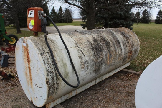 1000 Gallon Fuel Barrel with Gas Boy 110V Pump, LOCATED AT 45596 730TH AVE,