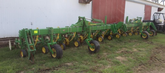 JOHN DEERE 845 12R30" MOUNTED CULTIVATOR, C SHANK, ROLLING SHIELDS, SPEED SHIELDS, FLAT FOLDING BAR,