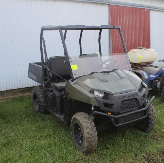 POLARIS RANGER 500 EFI, 4X4, MANUAL DUMP, HALF WINDSHIELD, CAB TOP, RADIO,