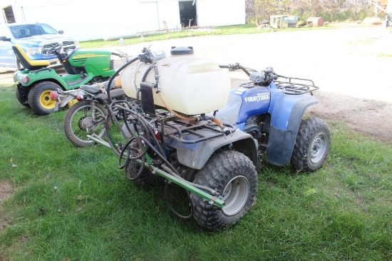 30 GALLON ATV SPARYER, PUMP, BOOM, HONDA 4 WHEELER SOLD IN LOT 51