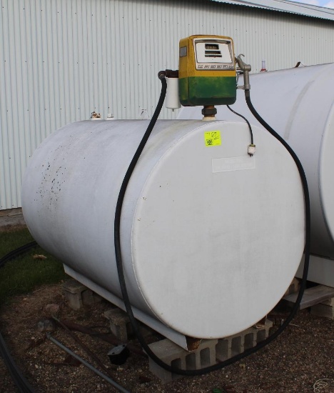 500 GAL FUEL BARREL, GASBOY PUMP & METER, USED FOR CLEAR DIESEL