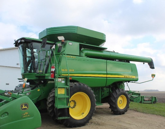 2010 JOHN DEERE 9670 STS 2WD COMBINE, AUTOTRAC, PREMIER CAB, CLIMATRAK, 3 SPEED TRANS,