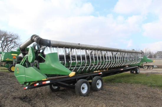 JOHN DEERE 635F HYDRAFLEX, F/A, AWS WIND REEL, SINGLE POINT, POLY AUGER LINER, SN- 1H00635FTB0742490
