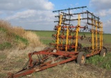 LINDSAY APPROX 24' 3 RANK MULTI-WEEDER, TIRES NEED REPAIR