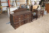4 PIECE BEDROOM SET, FULL SIZE HEADBOARD AND FRAME, NIGHT STAND, CHEST OF DRAWERS