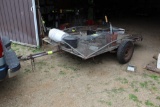 APPROX 6'X8' TWO WHEEL TRAILER, RAMPS, MANUAL TILT, NO TITLE, TRAILER ONLY CONTENTS SOLD SEPARATELY