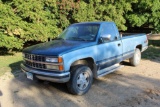 *** 1992 CHEVY K1500 SIVERADO REGULAR CAB PICKUP, 8' BOX, 5.7 LITER ENGINE, AUTO,