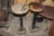 (2) Wood Top Diner Stools