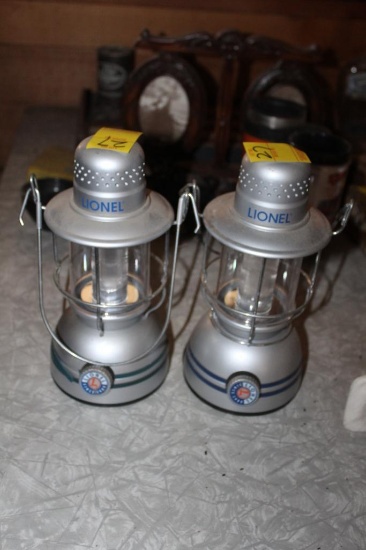 (2) Lionel Lamps, Reproductions, Approx 10.5" Tall