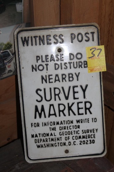 6.5"x10.5 Witness Post Survey Sign, Single Sided Metal