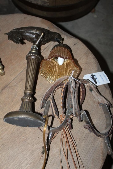 Set of Spurs, Crow Lamp, Needs Repair