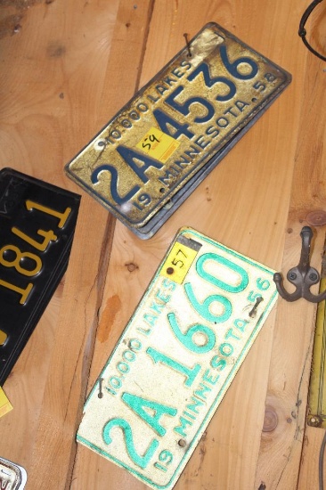 (3) License Plates, '57 and '58