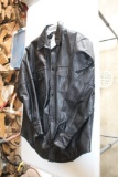 (2) Size Large Unik Leather Coats, (1) Black Snaps and (1) Brown Zipper