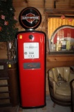 Gilbertson Model 996A8 Gas Pump with Harley Davidson Plastic Globe and Glass Inserts