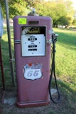 Gas Pump, One Side Glass Broken But 66 Glass is Good, With Guts