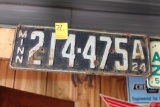 1924 MN License Plate