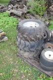 (3) 27x11-12 ATV Tires, (1) on Rim