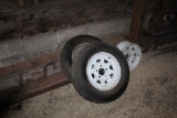 (2) 205/75R15 Tires On 5 Bolt Rims, For Trailers