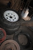 205-15 Trailer Tires on 5 Bolt Rims, Pair on Rims