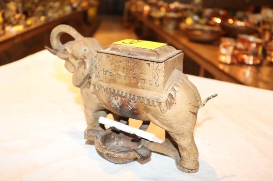 Cast Iron Elephant Cigarette Dispenser, with Ashtray