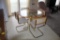 GLASS TOP DINING ROOM TABLE WITH (4) CHAIRS