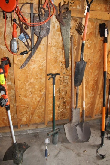 SAND SHOVELS, TILING SPADE, HAND SAW, AND MORE