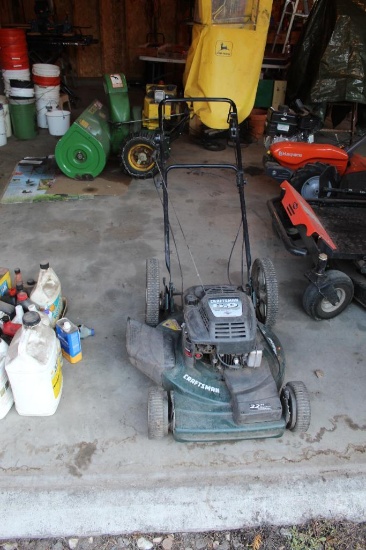 CRAFTSMAN 6 HP WALK BEHIND LAWN MOWER, 22", GEAR DRIVE TRANSMISSION