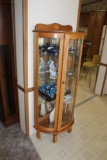 ROUND GLASS CURIO CABINET WITH (3) GLASS SHELVES, APPROX 25