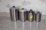 (4) PIECE STAINESS STEEL CANISTER SET