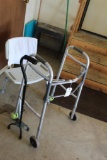 WALKER, 4-LEGGED CANE, AND HANDICAPPED SHOWER CHAIR