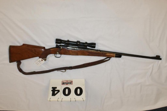 Winchester Model 70, .30 Gov't 06. Bolt Action With Leather Sling, Redfield 4x Scope