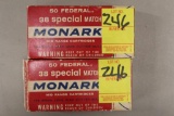 (2) Boxes Federal Monark .38 Special Match 148gr